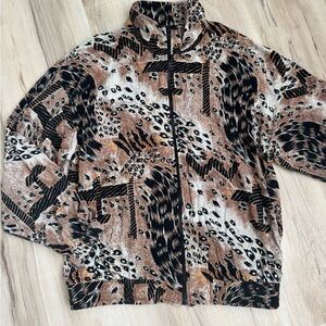 100% Silk Erin London Silk Animal Print Jacket